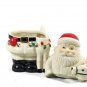 Lenox Holiday Santa & Deer Covered Candy Dish 6.5 Inch