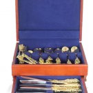 F.B. Rogers 40 Pcs Flatware Stainless Steel Gold Tone Rose W/ Wooden Case F.B. Rogers 40 Pcs Flatware Stainless Steel Gold Tone Rose W/ Wooden Case