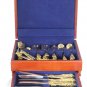F.B. Rogers 40 Pcs Flatware Stainless Steel Gold Tone Rose W/ Wooden Case