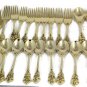 F.B. Rogers 40 Pcs Flatware Stainless Steel Gold Tone Rose W/ Wooden Case