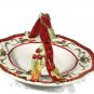 Fitz and Floyd Woodland Holiday Basket Handled Candy Dish
