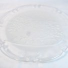 Mikasa Round Serving Hostess Dish Platter Glass Frosted Santa Sleigh Retired Mikasa Round Serving Hostess Dish Platter Glass Frosted Santa Sleigh Retired