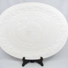 Kitchen Worthy White Turkey Embossed Oval Serving Platter Large