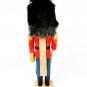 Nutcracker Village Christmas Wooden Toy Soldier Fur Hat 12"