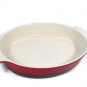 World Market Red Oval Baking Dish Bakeware w/ Handles Ceramic 12 5/8"