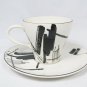 Sango Larry Laslo Black & White Cup and Saucer Set Calligraphy