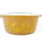 Pyrex Mid Century Americana Lidded Casserole Dish Brown Gold Large 2 1/2" Qt