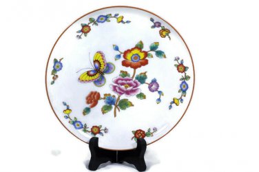 Estee Lauder Set of 6 Salad Bread Plates Butterfly Floral Chinoiserie Porcelain