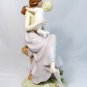 Figurine Statue 10.5 Mother & Baby Sitting On a Tree Branch & Basket of Flowers