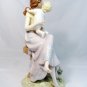 Figurine Statue 10.5 Mother & Baby Sitting On a Tree Branch & Basket of Flowers