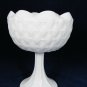 Indiana Glass Candy Compote Fruit Dish Bowl/Planter Quilted Diamond White 9"Tall