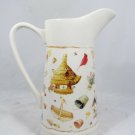Marjolein Bastin Ceramic Pitcher Nature Sketchbook Birdhouse Garden Flower 10"