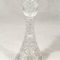 Crystal Glass Candle Holder Candlesticks Set  2 Floral Petal Diamond Pattern 8"