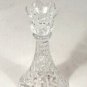 Crystal Glass Candle Holder Candlesticks Set  2 Floral Petal Diamond Pattern 8"