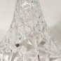 Crystal Glass Candle Holder Candlesticks Set  2 Floral Petal Diamond Pattern 8"