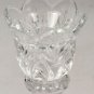 Crystal Glass Candle Holder Candlesticks Set  2 Floral Petal Diamond Pattern 8"