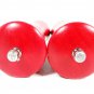 Salt Shaker & Pepper Mill Handpainted Retro Red Wood 8" Set of 2