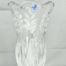 Studio Nova Fernwood Crystal Heavy Glass Vase Scalloped Rim 10.5"