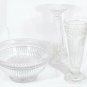 Fifth Avenue Estate 3 Pc Glass Crystal Centerpiece Bowl Vase/Candleholder