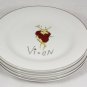 Pottery Barn Reindeer Cocktail Plates Set of 4 Dasher Dancer Prancer Vixen