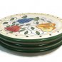 Bella Casa by Ganz Set of 3 Dinner Plates Multi Color Fruits Grapes Peach 10.5"