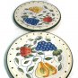 Bella Casa by Ganz Set of 3 Dinner Plates Multi Color Fruits Grapes Peach 10.5"