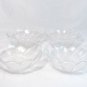 Set of 4 Val Saint Lambert Gardenia Brussels Crystal Glass Candy Dish Bowl 6"