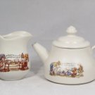McCoy USA White Warmth and Affection Teapot & The Happiest Time 12 Oz Creamer