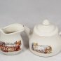McCoy USA White Warmth and Affection Teapot & The Happiest Time 12 Oz Creamer