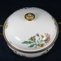 Enamel Ware Cookware Dish Pot Brass Handles Floral Covered Casserole 10 3/8"