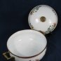 Enamel Ware Cookware Dish Pot Brass Handles Floral Covered Casserole 10 3/8"