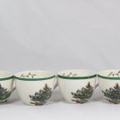 Lot of 4 Spode England Christmas Tree Porcelain Teacups 8 Oz