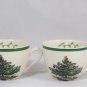 Lot of 4 Spode England Christmas Tree Porcelain Teacups 8 Oz