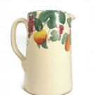 Pier 1 Exclusive Handpainted Pitcher Fruits Vine Grapes Peach Pear 8" Italy