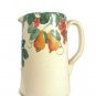 Pier 1 Exclusive Handpainted Pitcher Fruits Vine Grapes Peach Pear 8" Italy