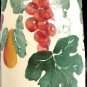 Pier 1 Exclusive Handpainted Pitcher Fruits Vine Grapes Peach Pear 8" Italy
