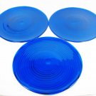 Vetreria Etrusca Set of 3 Swirl Glass Cobalt Blue Charger Serving Platter 12"