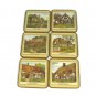 Set of Six Pimpernel Traditional Coasters English Cottages England 4 1/8"