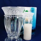 Cristal d' Arques France Carthage Crystal Glass Hurricane w/ Pillar Candle & Box