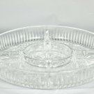 Laura Glass Works Round Dish Crystal Glass w/ 5 Sections For Treats 9.5"