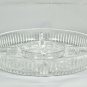 Laura Glass Works Round Dish Crystal Glass w/ 5 Sections For Treats 9.5"