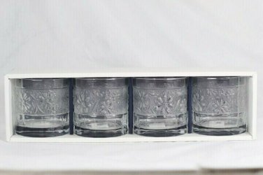 Mikasa Spring Daisy Set of 4 Old Fashioned Whisky Tumblers Glassware QQ145  8 Oz
