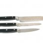 Santoku Paring & Serrated w/ Wood Case Knives Knife Stainless Steel Set of 3