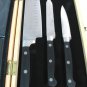 Santoku Paring & Serrated w/ Wood Case Knives Knife Stainless Steel Set of 3