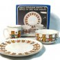 Action Child's Stoneware Serving Set  71/4" Plate Bowl and Cup Teddies 1985
