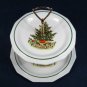 Pfaltzgraff  2 Tiered Christmas Tree Snacks Cookies Serving Tray w/ Handle
