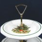 Pfaltzgraff  2 Tiered Christmas Tree Snacks Cookies Serving Tray w/ Handle