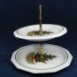 Pfaltzgraff  2 Tiered Christmas Tree Snacks Cookies Serving Tray w/ Handle