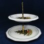 Pfaltzgraff  2 Tiered Christmas Tree Snacks Cookies Serving Tray w/ Handle