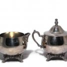 Vintage Oneida Silverplate Creamer and Sugar Bowl Set Lidded Vintage Oneida Silverplate Creamer and Sugar Bowl Set Lidded